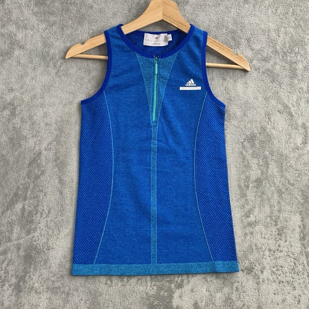 Adidas By Stella McCartney Shirt Womens XS Barricade Tank Top 1/4 Zip Athletic - Picture 1 of 9